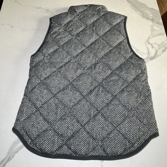 J CREW Puffer Vest Gray Herringbone Pattern Down Filled w/Pockets Size Small NWT - Picture 11 of 11